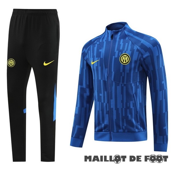 Foot Maillot Pas Cher Ensemble Complet Ensemble Complet longue fermeture éclair vêtements De Sport Inter Milán 2023 2024 Noir Bleu