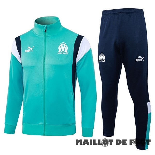 Foot Maillot Pas Cher Ensemble Complet Ensemble Complet longue fermeture éclair vêtements De Sport Marsella 2023 2024 Vert Blanc Bleu