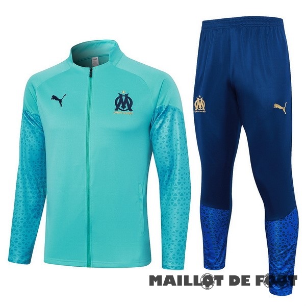 Foot Maillot Pas Cher Ensemble Complet Ensemble Complet longue fermeture éclair vêtements De Sport Marsella 2023 2024 Vert Bleu