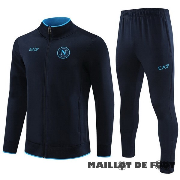 Foot Maillot Pas Cher Ensemble Complet Ensemble Complet longue fermeture éclair vêtements De Sport Napoli 2023 2024 Bleu Marine