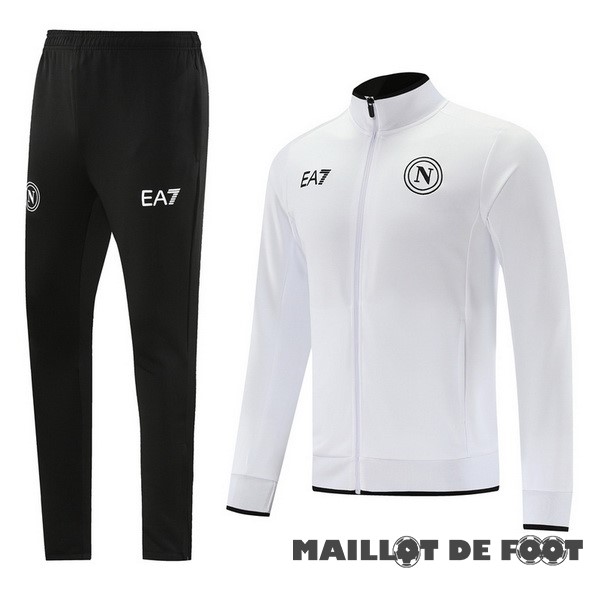 Foot Maillot Pas Cher Ensemble Complet Ensemble Complet longue fermeture éclair vêtements De Sport Napoli 2023 2024 Noir Blanc