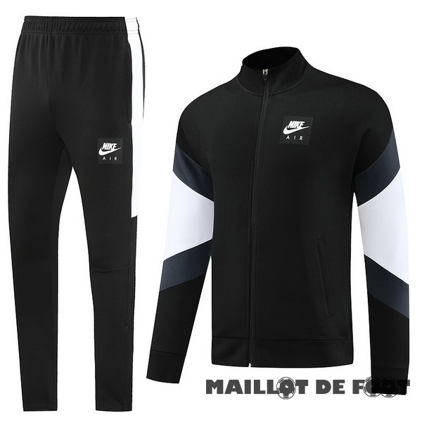 Foot Maillot Pas Cher Ensemble Complet Ensemble Complet longue fermeture éclair vêtements De Sport Nike 2023 Noir Blanc