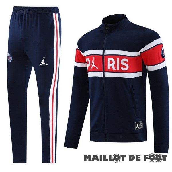 Foot Maillot Pas Cher Ensemble Complet Ensemble Complet longue fermeture éclair vêtements De Sport Paris Saint Germain 2023 2024 Bleu Rouge Blanc