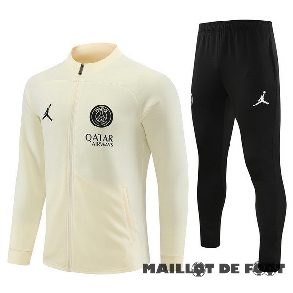 Foot Maillot Pas Cher Ensemble Complet Ensemble Complet longue fermeture éclair vêtements De Sport Paris Saint Germain 2023 2024 Jaune I Noir