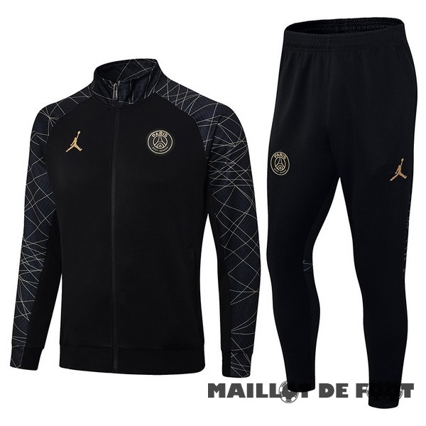 Foot Maillot Pas Cher Ensemble Complet Ensemble Complet longue fermeture éclair vêtements De Sport Paris Saint Germain 2023 2024 Noir Gris