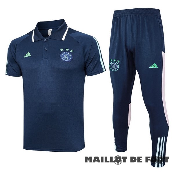 Foot Maillot Pas Cher Ensemble Complet Polo Ajax 2023 2024 Bleu Marine