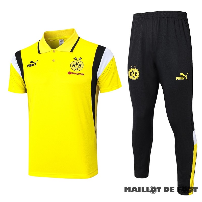 Foot Maillot Pas Cher Ensemble Complet Polo Borussia Dortmund 2023 2024 Jaune Blanc Noir