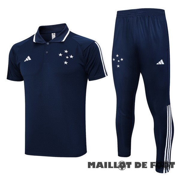 Foot Maillot Pas Cher Ensemble Complet Polo Cruzeiro 2023 2024 Bleu Marine