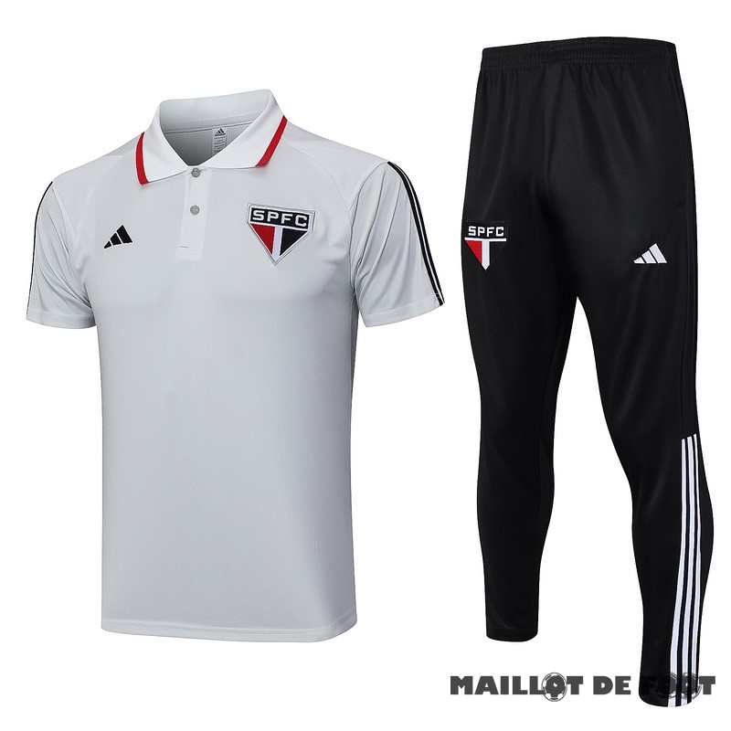 Foot Maillot Pas Cher Ensemble Complet Polo São Paulo 2023 2024 Gris Clair