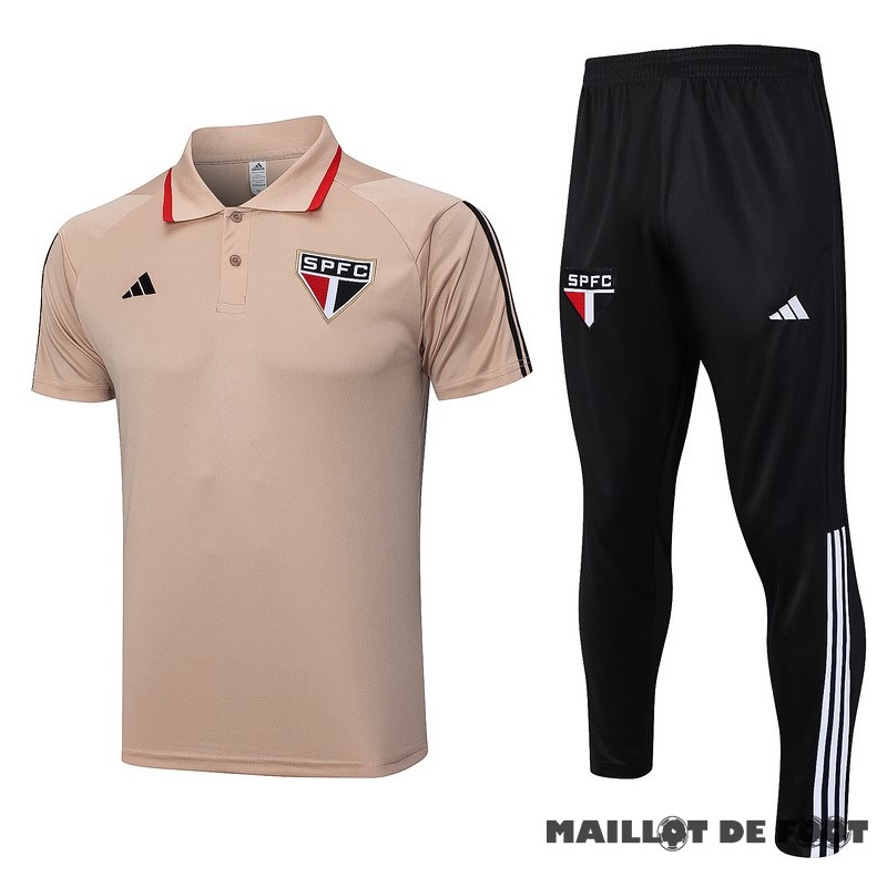 Foot Maillot Pas Cher Ensemble Complet Polo São Paulo 2023 2024 Jaune Orange