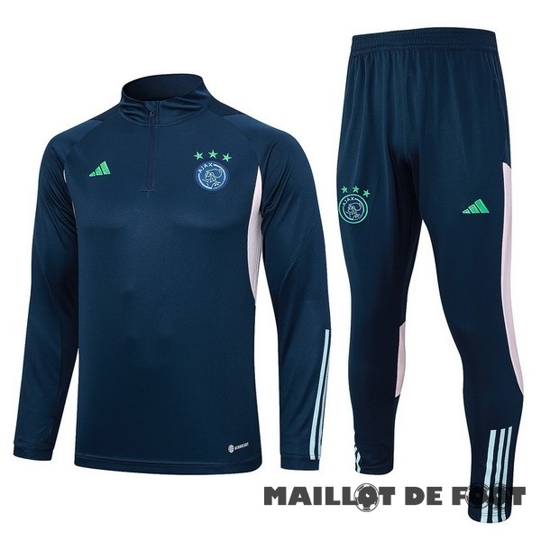 Foot Maillot Pas Cher Ensemble Complet Sudadera Entrainement Ajax 2023 2024 Bleu Marine I Rose