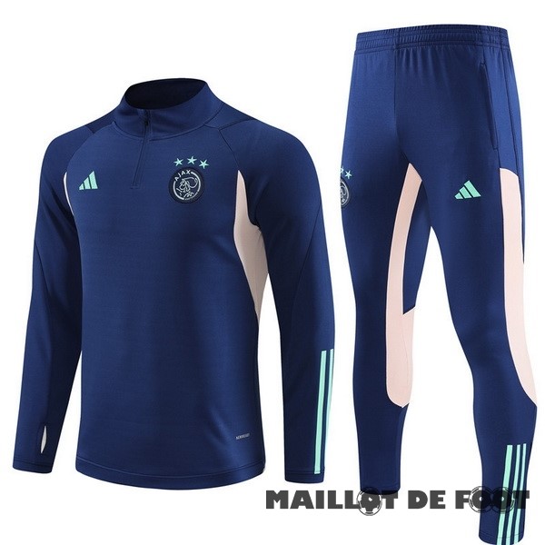 Foot Maillot Pas Cher Ensemble Complet Sudadera Entrainement Ajax 2023 2024 Bleu Marine Rose