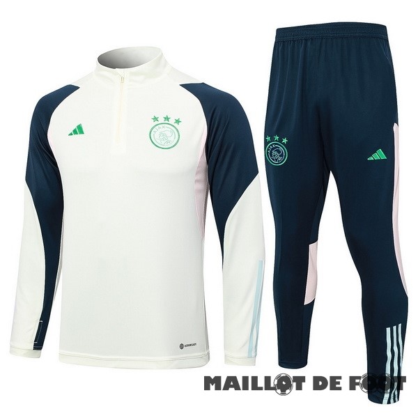 Foot Maillot Pas Cher Ensemble Complet Sudadera Entrainement Ajax 2023 2024 Vert Clair Bleu