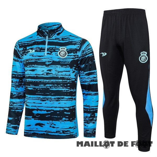 Foot Maillot Pas Cher Ensemble Complet Sudadera Entrainement Al Nassr 2023 2024 Bleu Noir