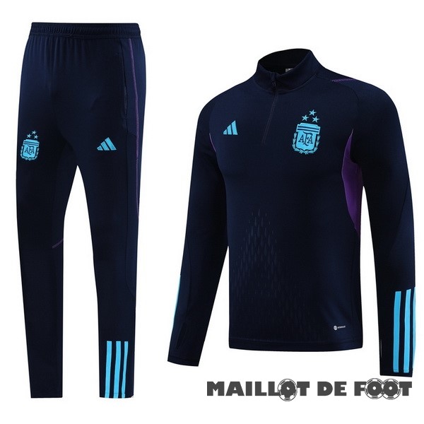 Foot Maillot Pas Cher Ensemble Complet Sudadera Entrainement Argentine 2023 Bleu Marine Purpura