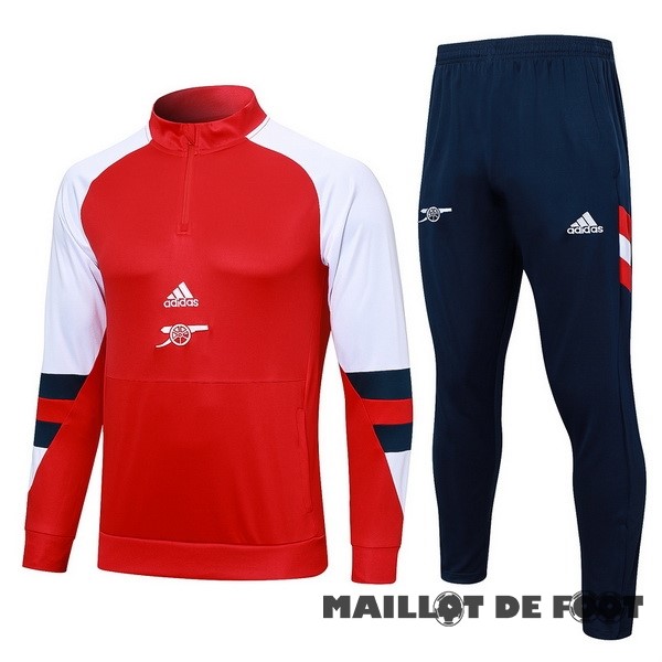 Foot Maillot Pas Cher Ensemble Complet Sudadera Entrainement Arsenal 2023 2024 Rouge Blanc Bleu