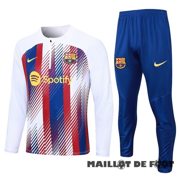 Foot Maillot Pas Cher Ensemble Complet Sudadera Entrainement Barcelona 2023 2024 Blanc Rouge Bleu