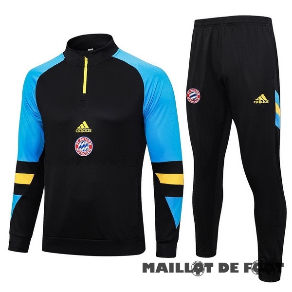 Foot Maillot Pas Cher Ensemble Complet Sudadera Entrainement Bayern Múnich 2023 2024 Noir Bleu Jaune