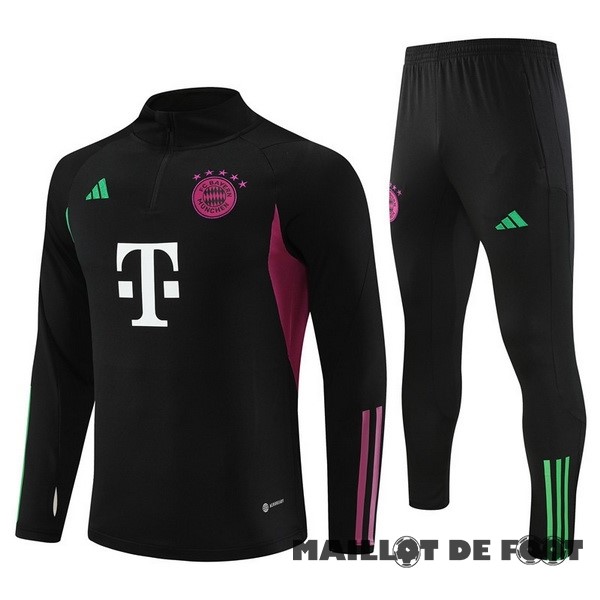 Foot Maillot Pas Cher Ensemble Complet Sudadera Entrainement Bayern Múnich 2023 2024 Noir Purpura Blanc