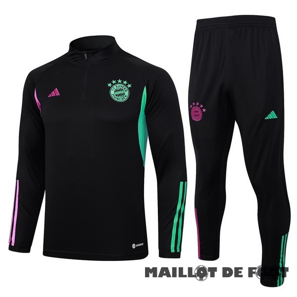 Foot Maillot Pas Cher Ensemble Complet Sudadera Entrainement Bayern Múnich 2023 2024 Noir Purpura Vert