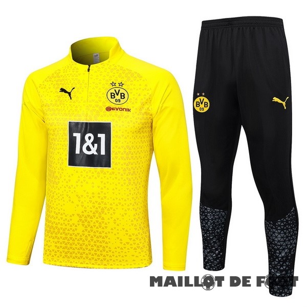 Foot Maillot Pas Cher Ensemble Complet Sudadera Entrainement Borussia Dortmund 2023 2024 Jaune I Noir