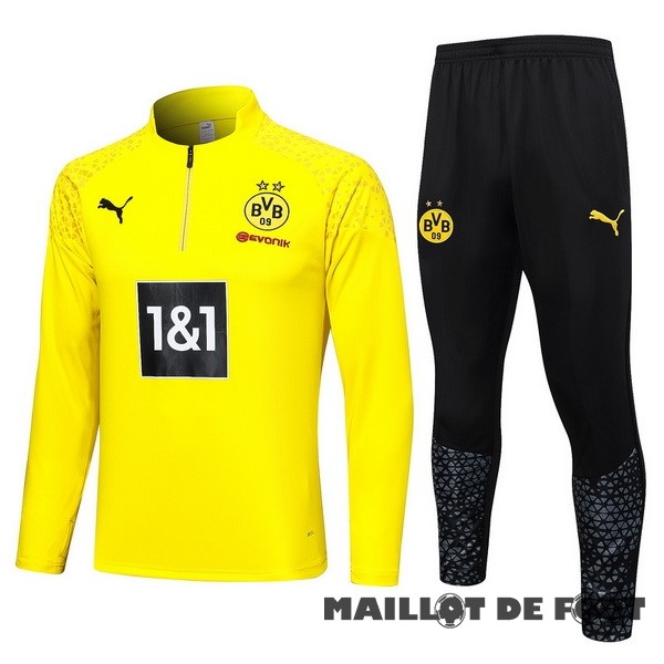 Foot Maillot Pas Cher Ensemble Complet Sudadera Entrainement Borussia Dortmund 2023 2024 Jaune Noir