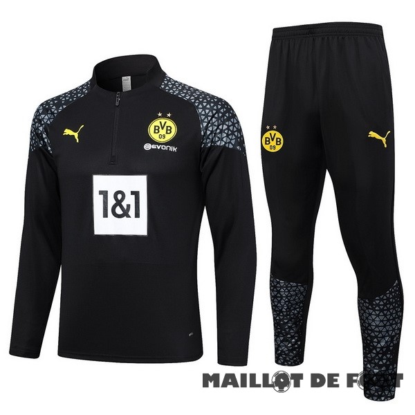 Foot Maillot Pas Cher Ensemble Complet Sudadera Entrainement Borussia Dortmund 2023 2024 Noir