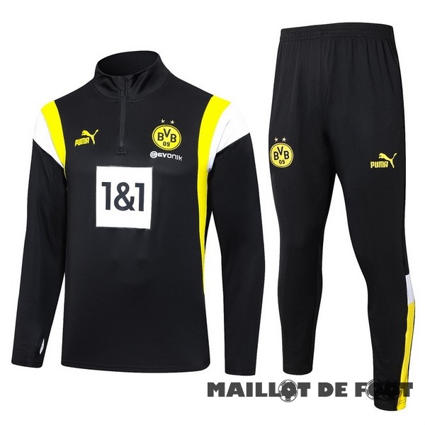 Foot Maillot Pas Cher Ensemble Complet Sudadera Entrainement Borussia Dortmund 2023 2024 Noir Jaune Blanc