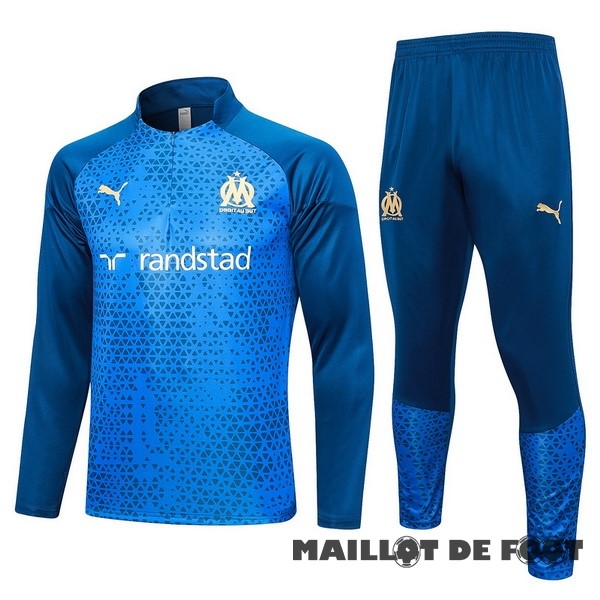 Foot Maillot Pas Cher Ensemble Complet Sudadera Entrainement Enfant Marsella 2023 2024 II Bleu