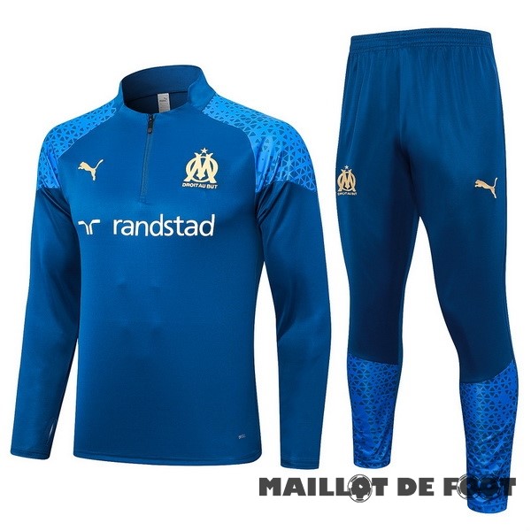 Foot Maillot Pas Cher Ensemble Complet Sudadera Entrainement Enfant Marsella 2023 2024 I Bleu