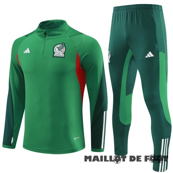 Foot Maillot Pas Cher Ensemble Complet Sudadera Entrainement Enfant Mexique 2023 Vert