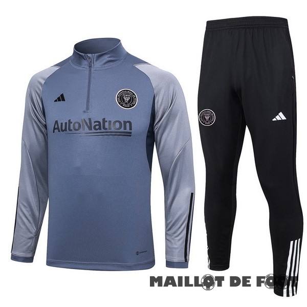 Foot Maillot Pas Cher Ensemble Complet Sudadera Entrainement Inter Miami 2023 2024 Gris Noir