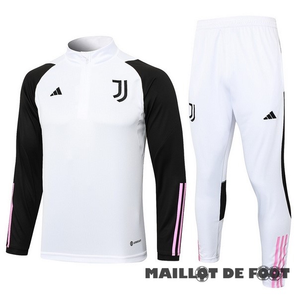 Foot Maillot Pas Cher Ensemble Complet Sudadera Entrainement Juventus 2023 2024 Blanc I Noir Rose