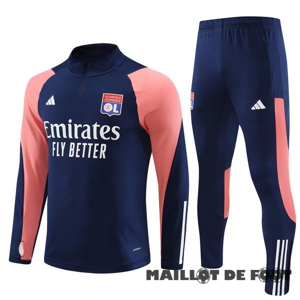 Foot Maillot Pas Cher Ensemble Complet Sudadera Entrainement Lyon 2023 2024 Rose Bleu