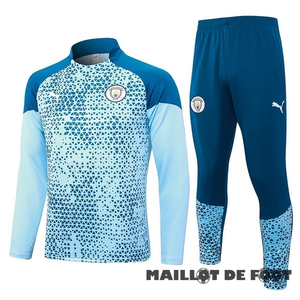 Foot Maillot Pas Cher Ensemble Complet Sudadera Entrainement Manchester City 2023 2024 Bleu I Clair