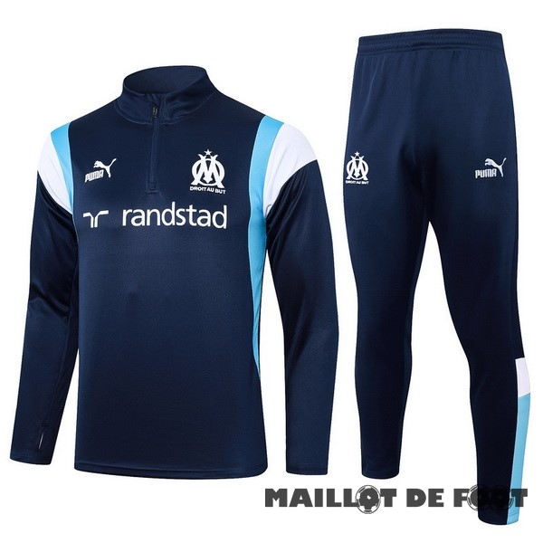 Foot Maillot Pas Cher Ensemble Complet Sudadera Entrainement Marsella 2023 2024 Bleu II Blanc