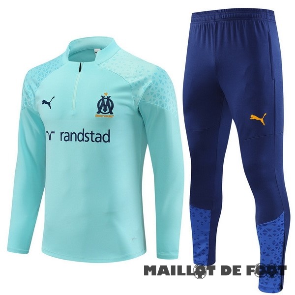 Foot Maillot Pas Cher Ensemble Complet Sudadera Entrainement Marsella 2023 2024 Bleu I Vert