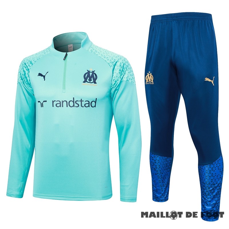 Foot Maillot Pas Cher Ensemble Complet Sudadera Entrainement Marsella 2023 2024 Bleu Vert