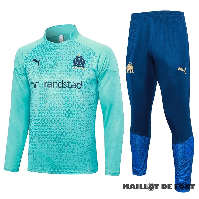 Foot Maillot Pas Cher Ensemble Complet Sudadera Entrainement Marsella 2023 2024 Vert Bleu