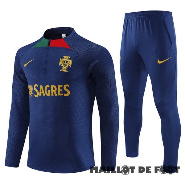 Foot Maillot Pas Cher Ensemble Complet Sudadera Joueurs Entrainement Portugal 2023 Bleu I Marine