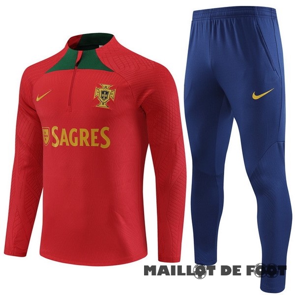 Foot Maillot Pas Cher Ensemble Complet Sudadera Joueurs Entrainement Portugal 2023 Rouge Bleu Marine