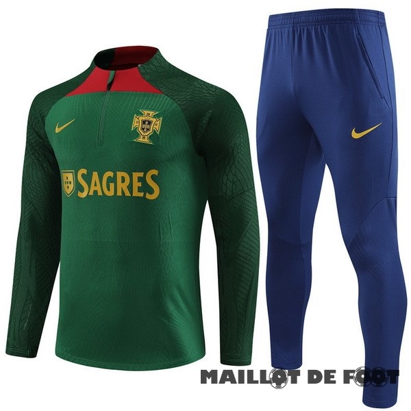 Foot Maillot Pas Cher Ensemble Complet Sudadera Joueurs Entrainement Portugal 2023 Vert Bleu Marine