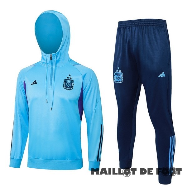 Foot Maillot Pas Cher Ensemble Complet Veste Con Capucha Argentine 2023 Bleu