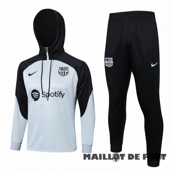 Foot Maillot Pas Cher Ensemble Complet Veste Con Capucha Barcelona 2023 2024 Noir Bleu