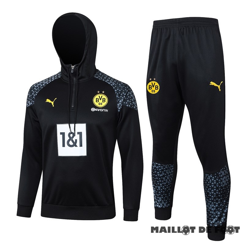 Foot Maillot Pas Cher Ensemble Complet Veste Con Capucha Borussia Dortmund 2023 2024 Noir Gris