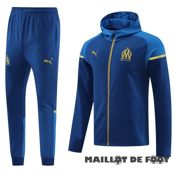 Foot Maillot Pas Cher Ensemble Complet Veste Con Capucha Marsella 2023 2024 Bleu Marine