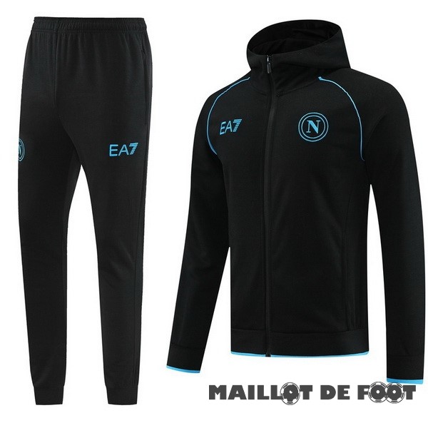 Foot Maillot Pas Cher Ensemble Complet Veste Con Capucha Napoli 2023 2024 Noir