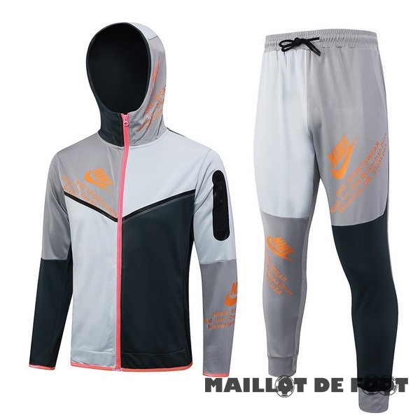 Foot Maillot Pas Cher Ensemble Complet Veste Con Capucha Nike 2023 Gris Vert