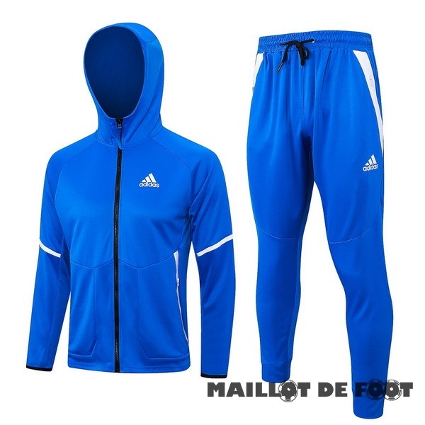 Foot Maillot Pas Cher Ensemble Complet Veste Con Capucha adidas 2023 Bleu Blanc