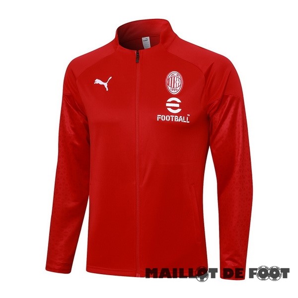 Foot Maillot Pas Cher Ensemble Complet longue fermeture éclair vêtements De Sport AC Milan 2023 2024 Rouge